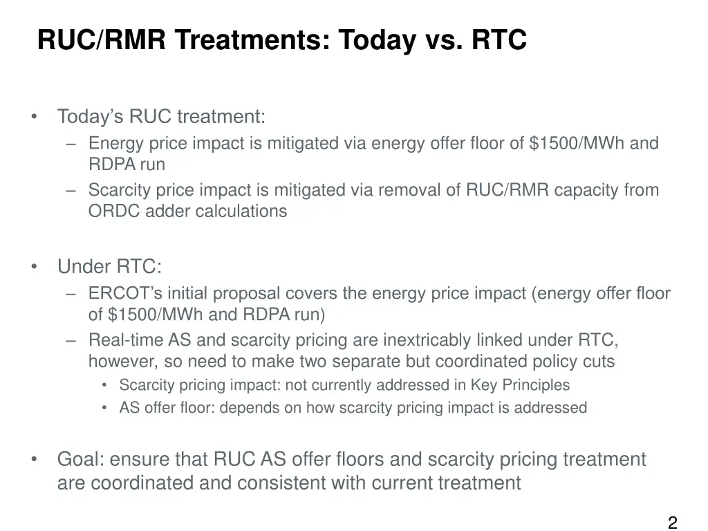 ruc rmr treatments today vs rtc