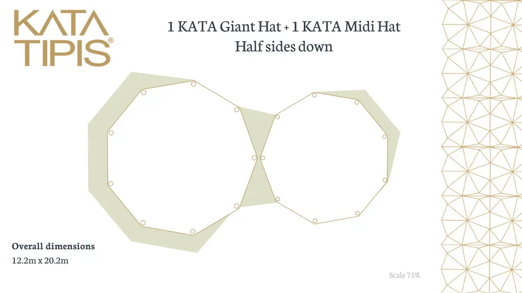 1 kata giant hat 1 kata midi hat half sides down