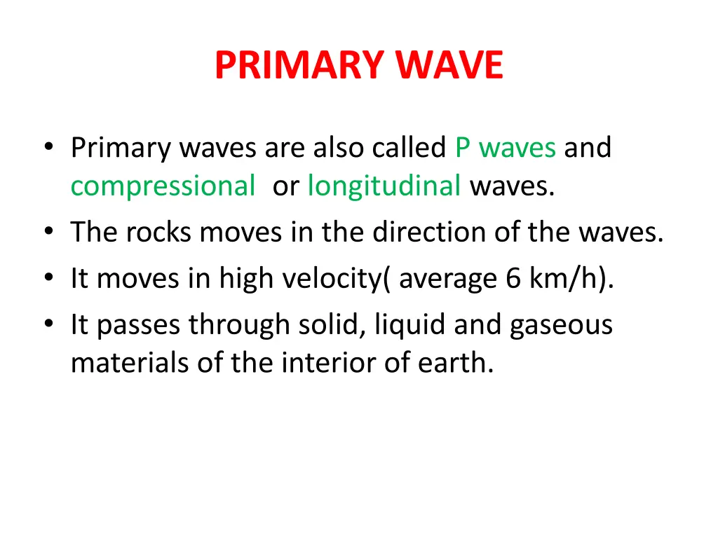 primary wave