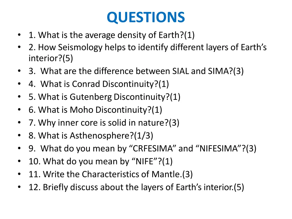 questions