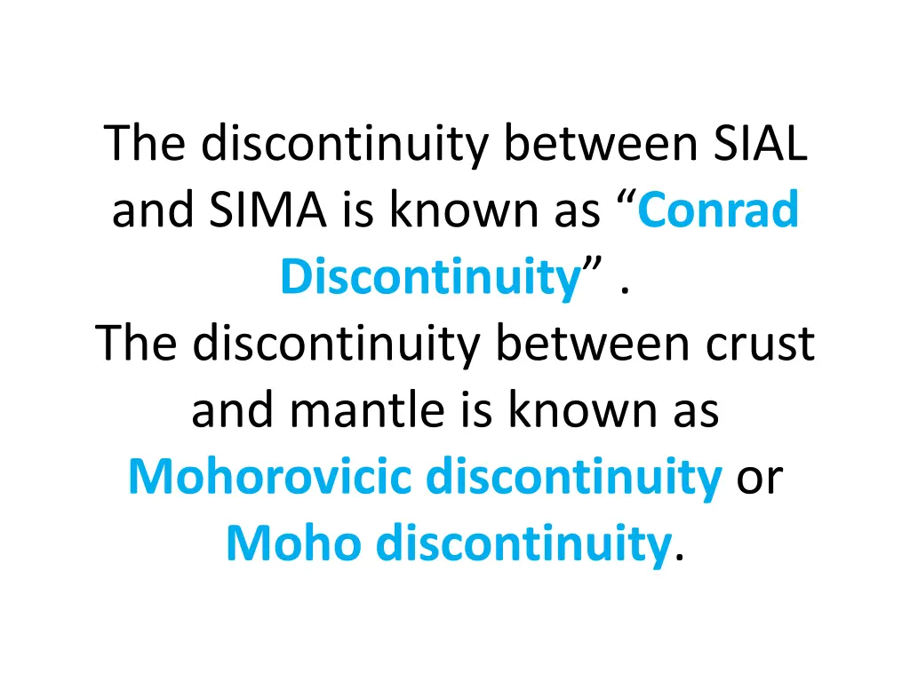 the discontinuity between sial and sima is known