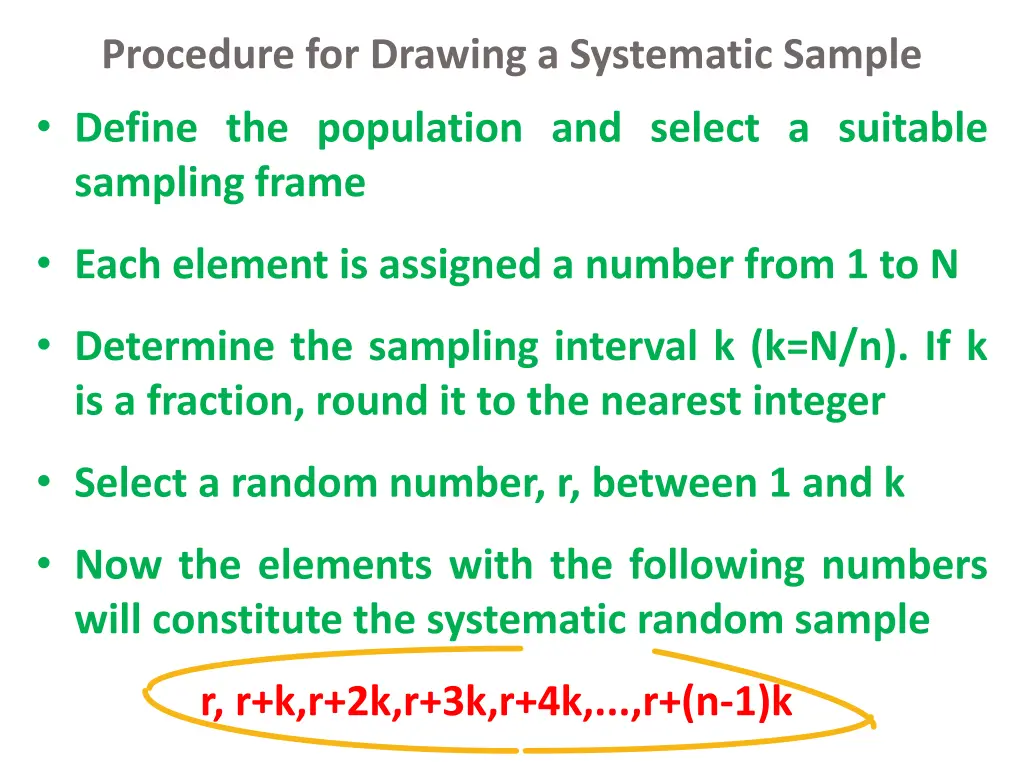 procedure for drawing a systematic sample define