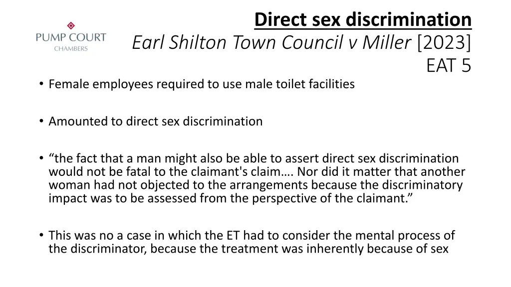 direct sex discrimination