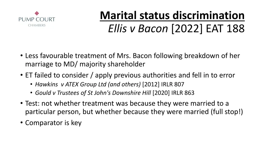 marital status discrimination ellis v bacon 2022