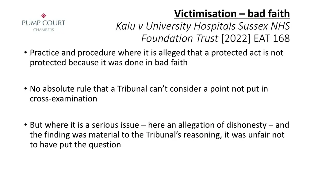 victimisation bad faith