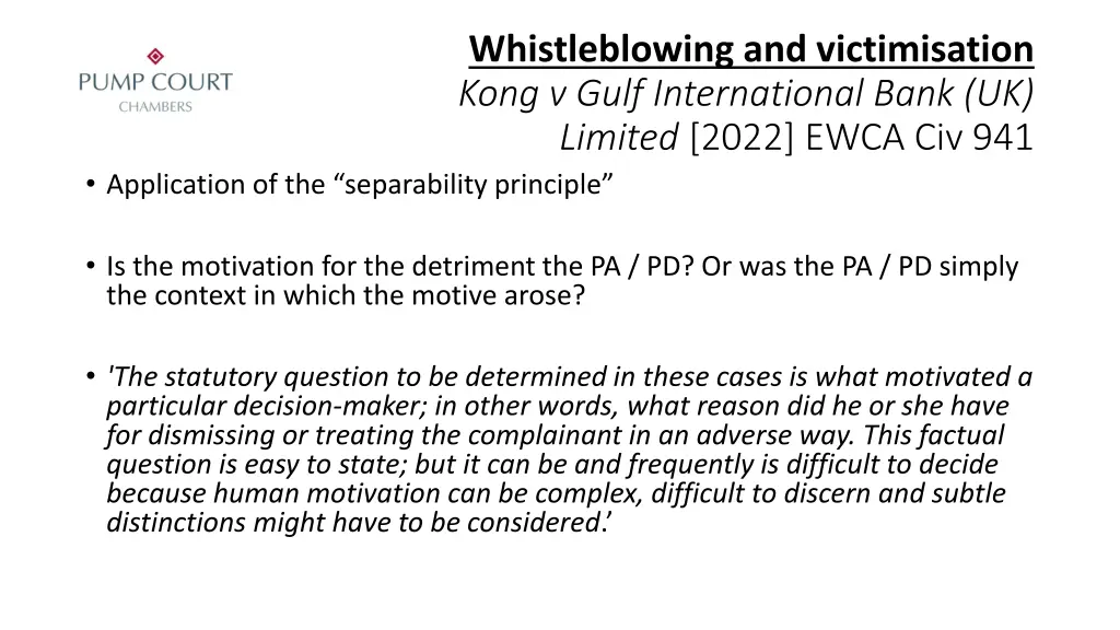 whistleblowing and victimisation kong v gulf