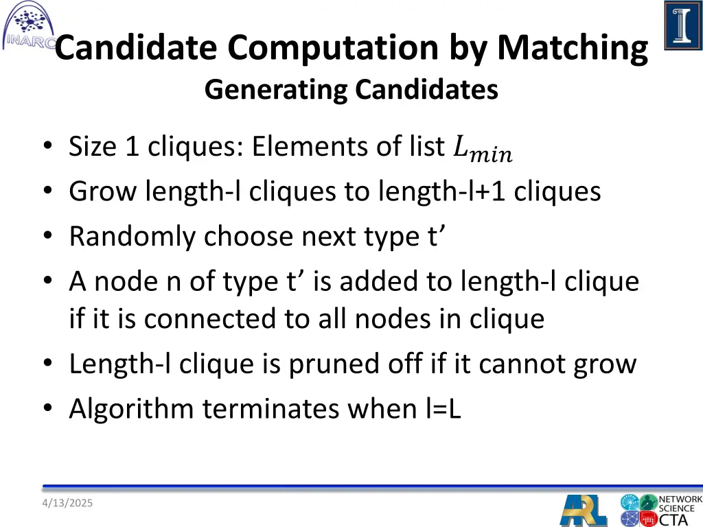 candidate computation by matching generating