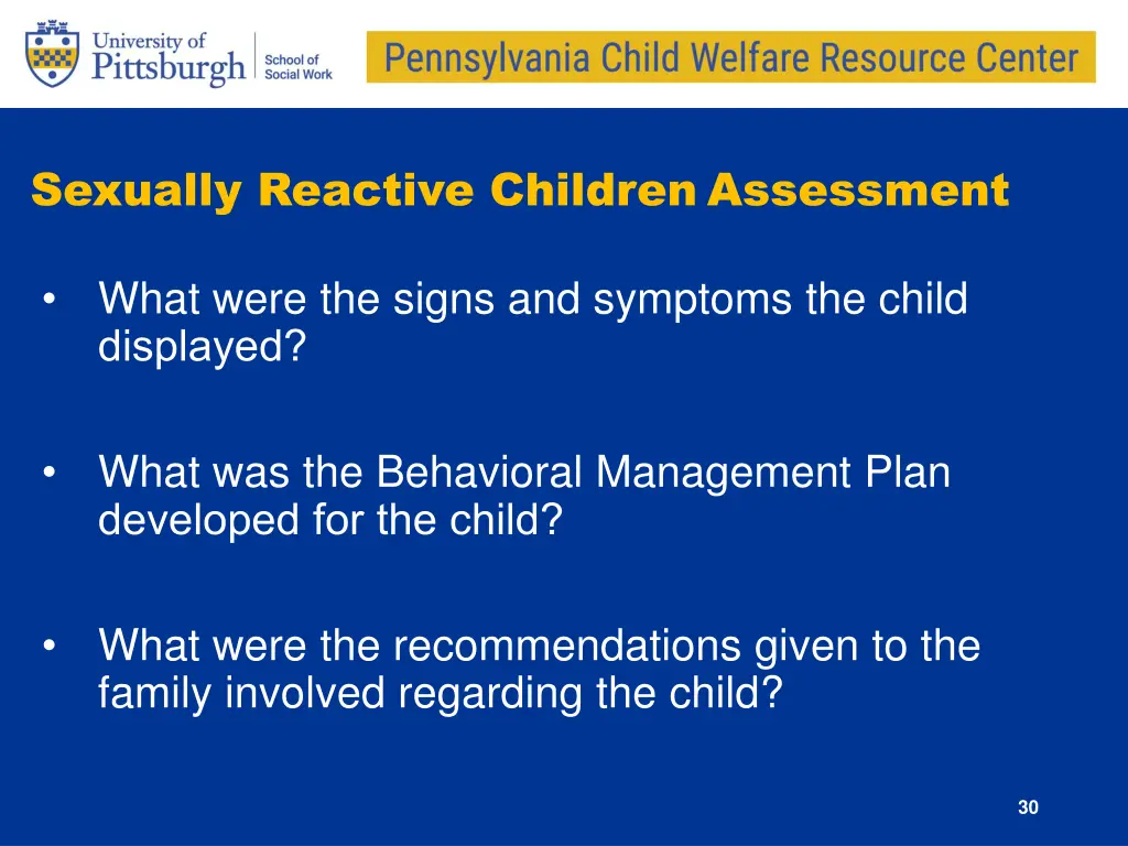sexually reactive children assessment