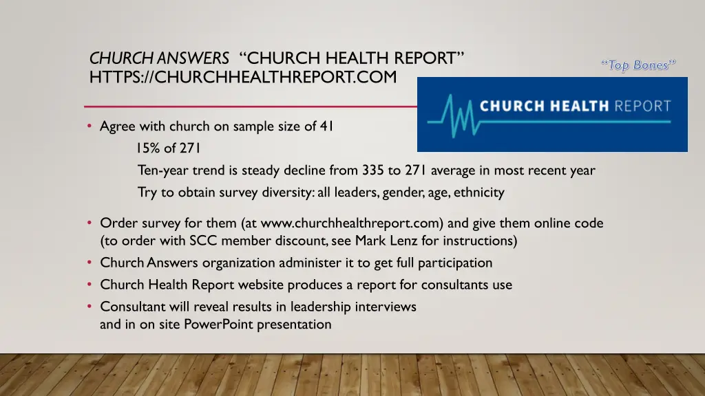 church answers church health report https
