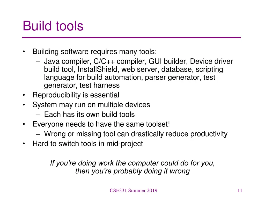 build tools