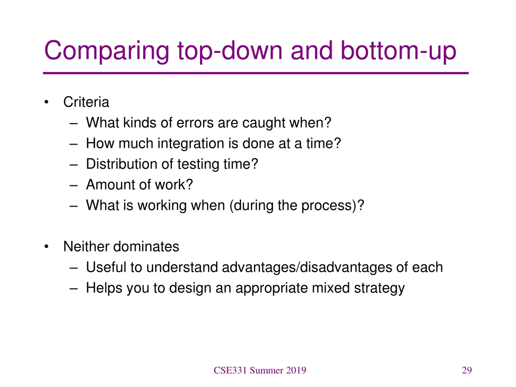 comparing top down and bottom up