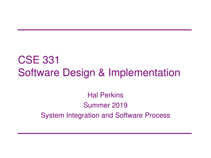 cse 331 software design implementation