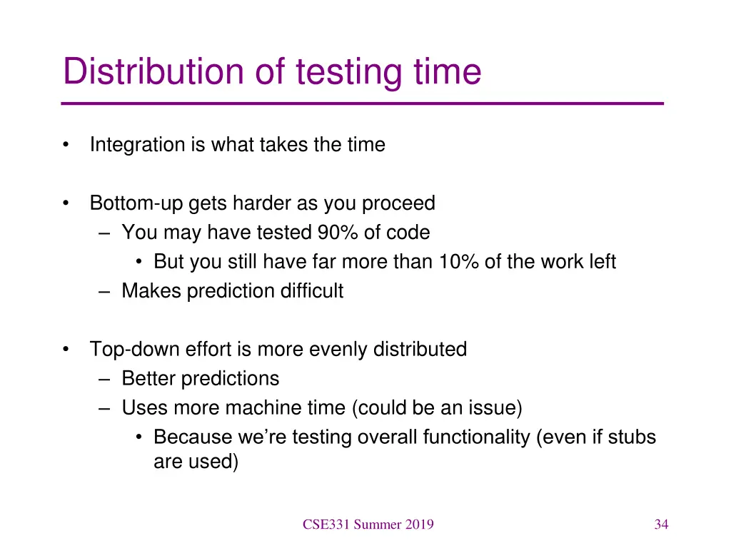 distribution of testing time