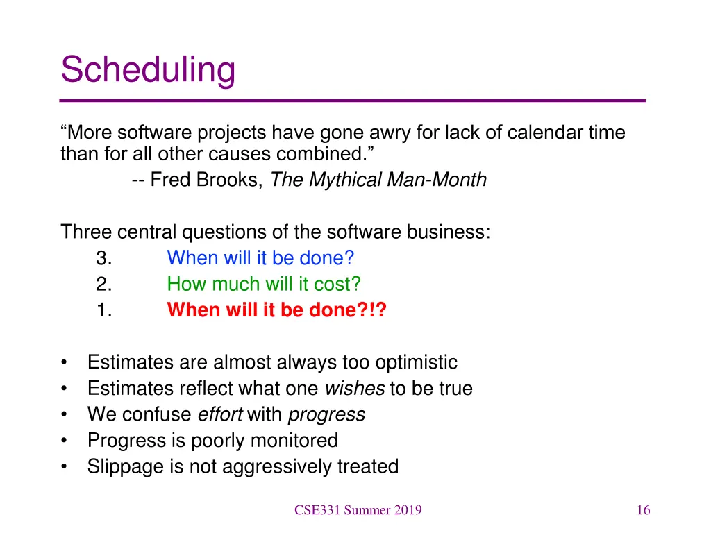 scheduling