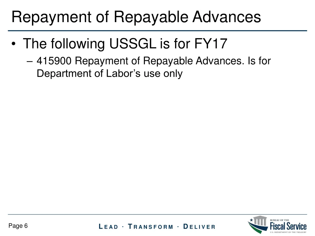 repayment of repayable advances