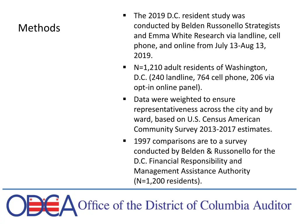 the 2019 d c resident study was conducted