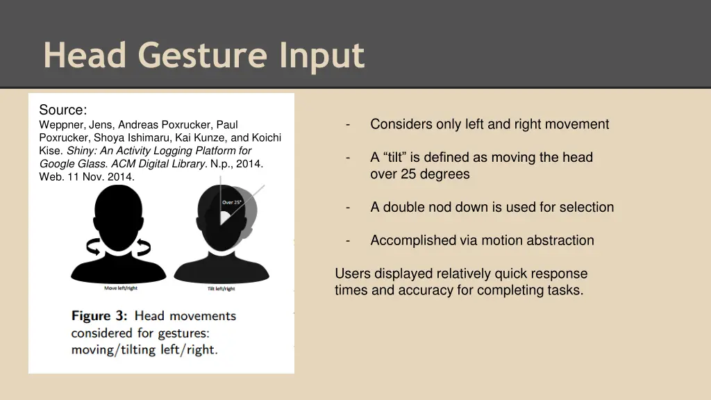 head gesture input