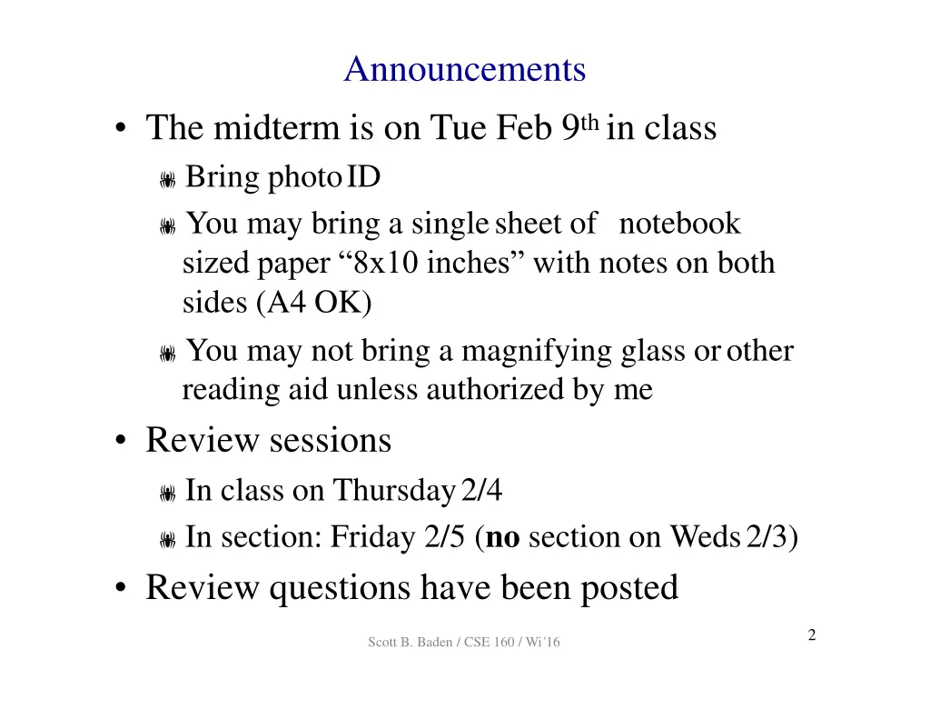 announcements