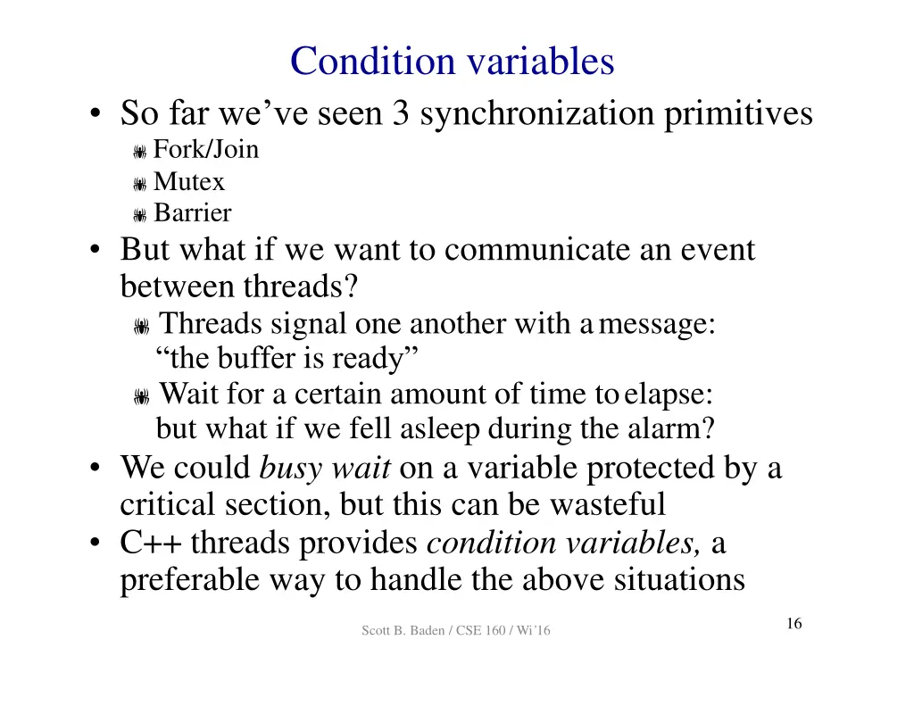 condition variables