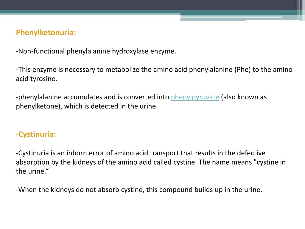 phenylketonuria