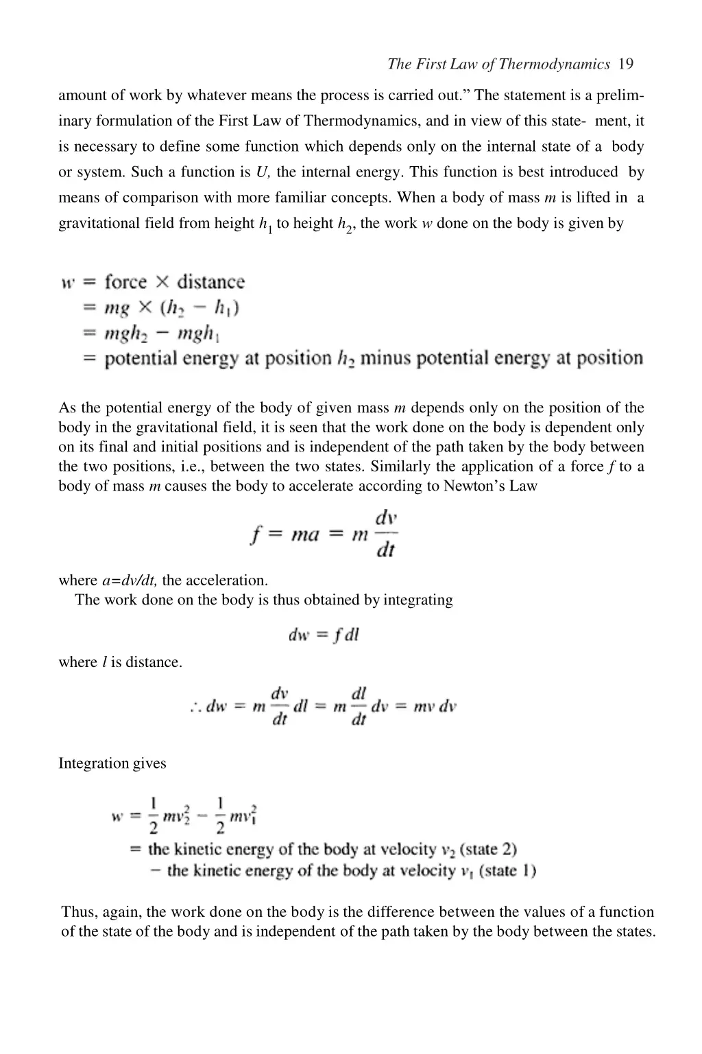 the first law of thermodynamics 19