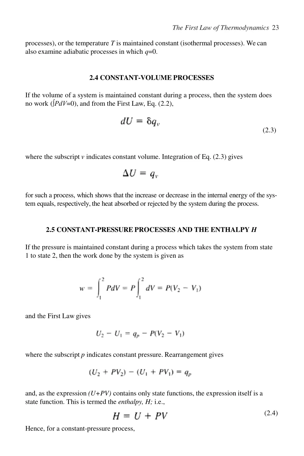 the first law of thermodynamics 23