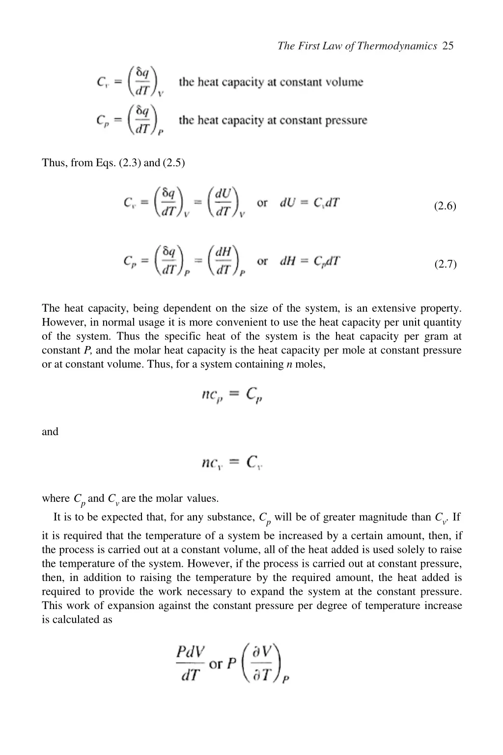 the first law of thermodynamics 25