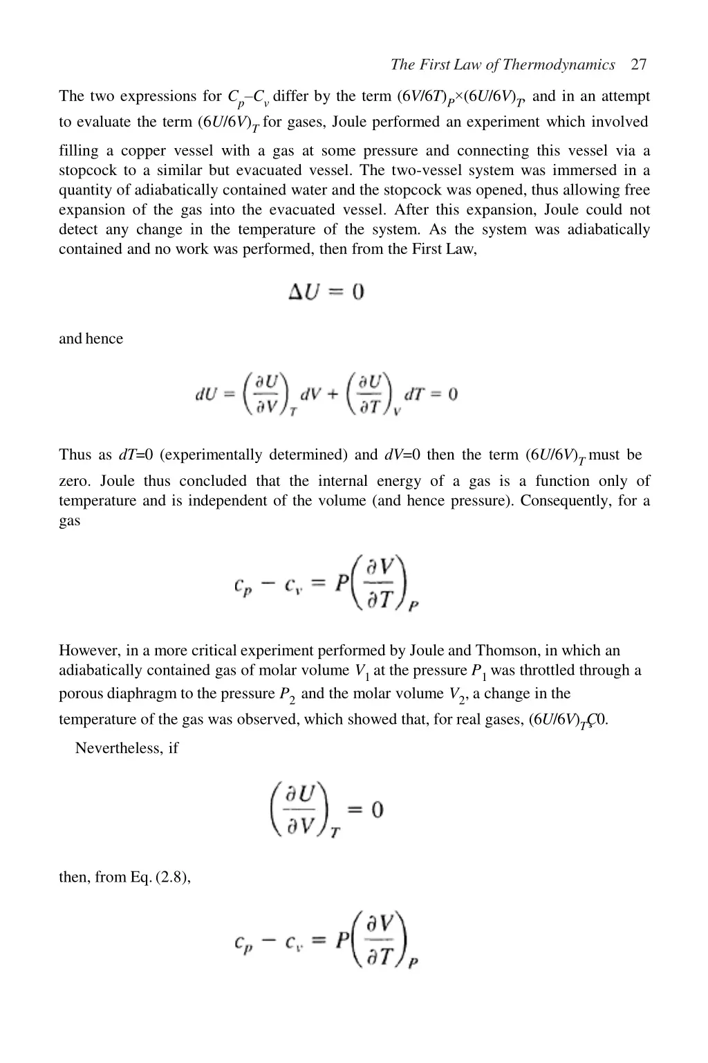 the first law of thermodynamics 27