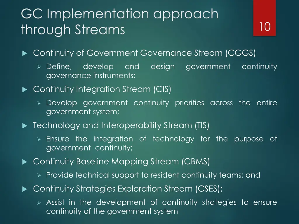 gc implementation approach through streams