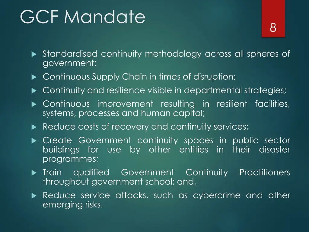 gcf mandate