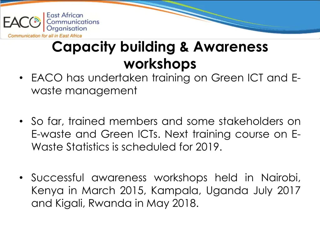 capacity building awareness workshops eaco