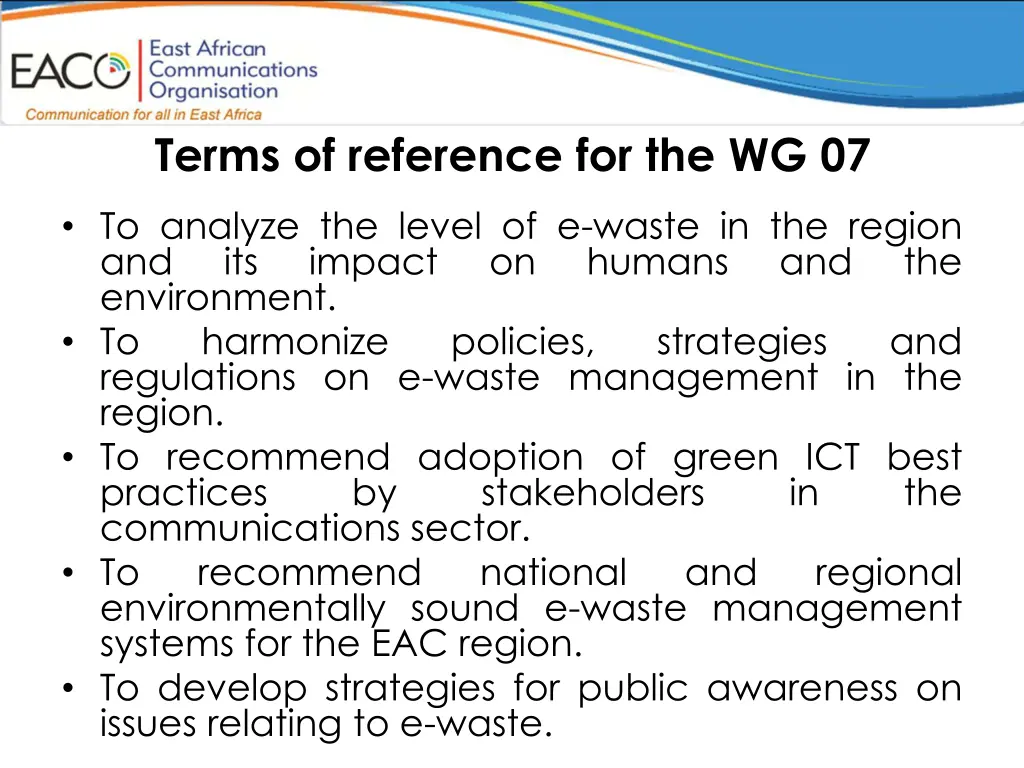 terms of reference for the wg 07