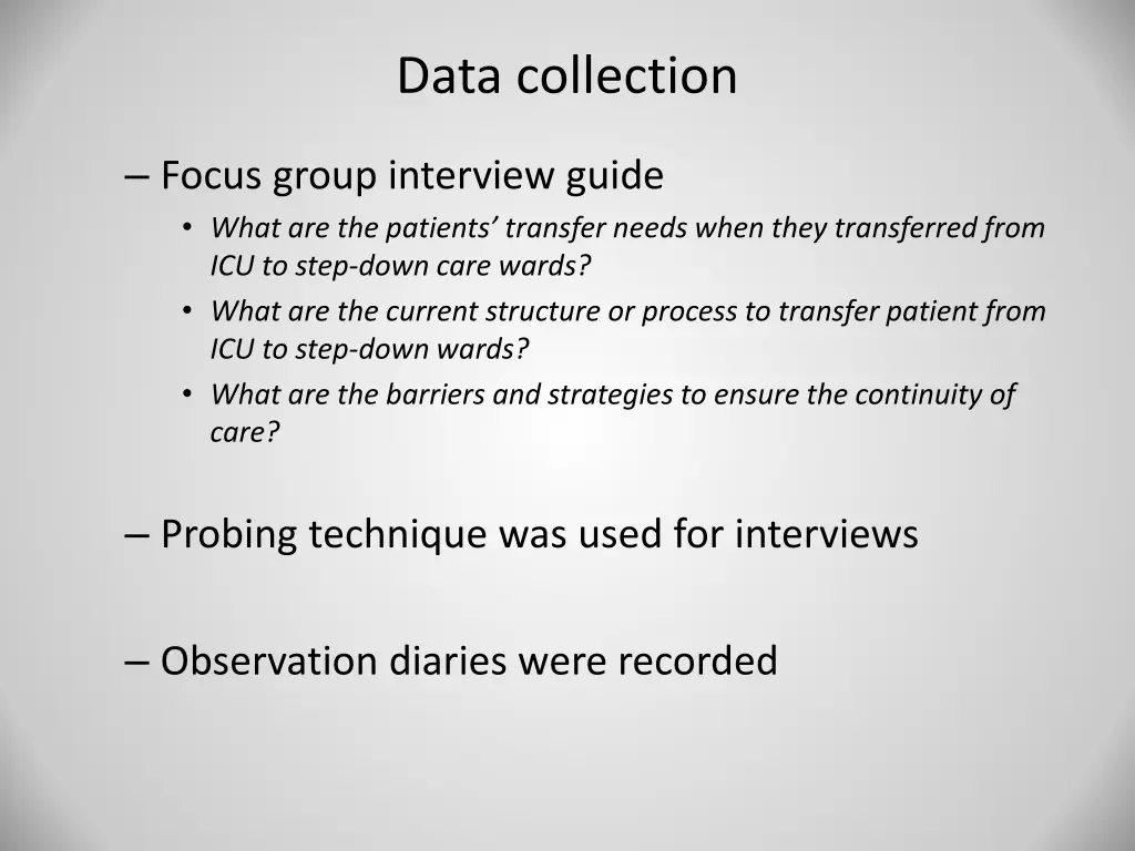 data collection