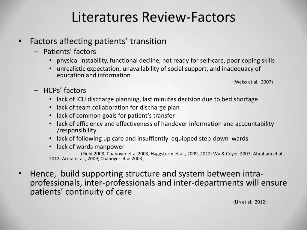 literatures review factors