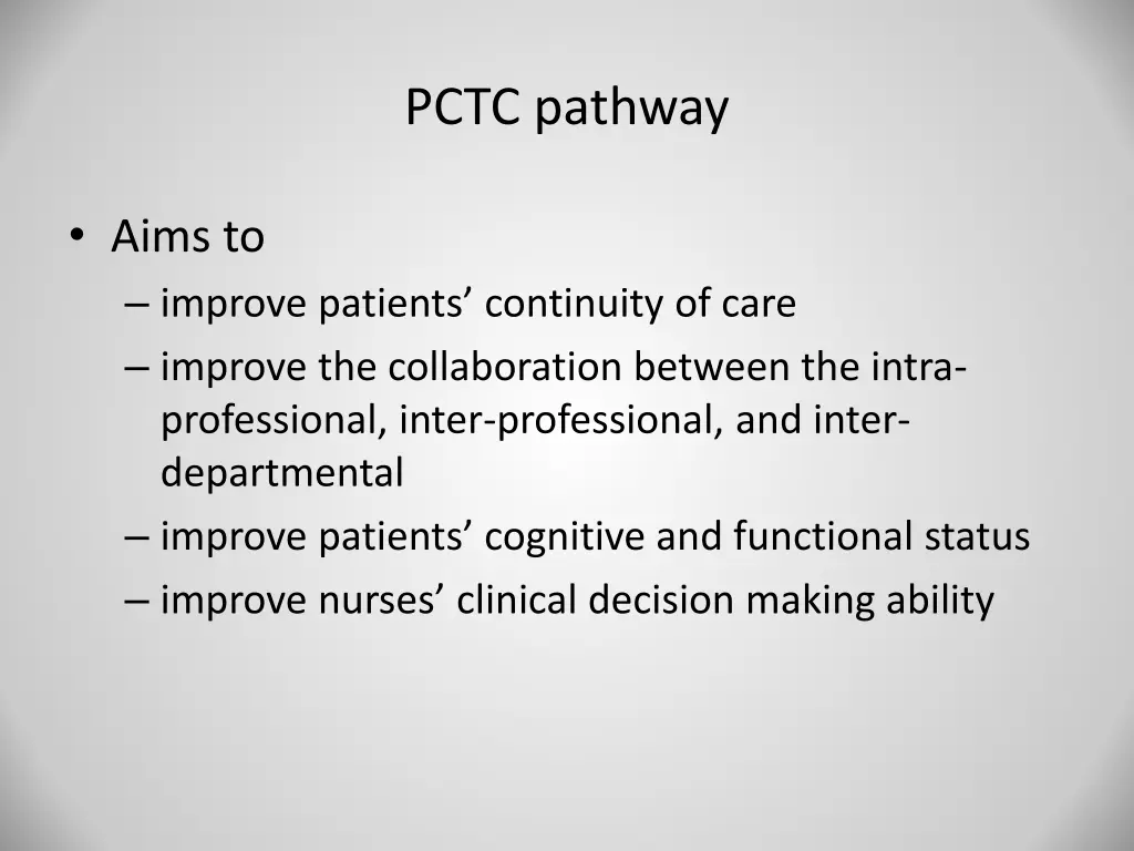pctc pathway