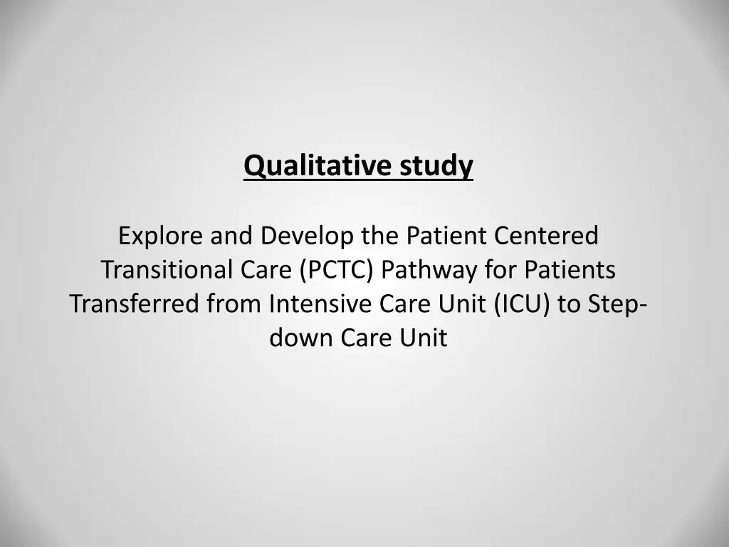 qualitative study