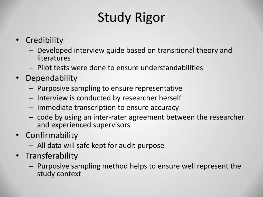 study rigor