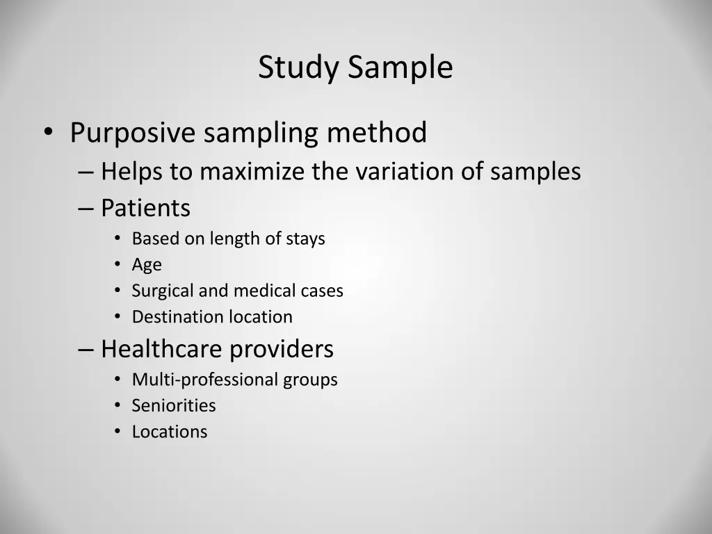 study sample
