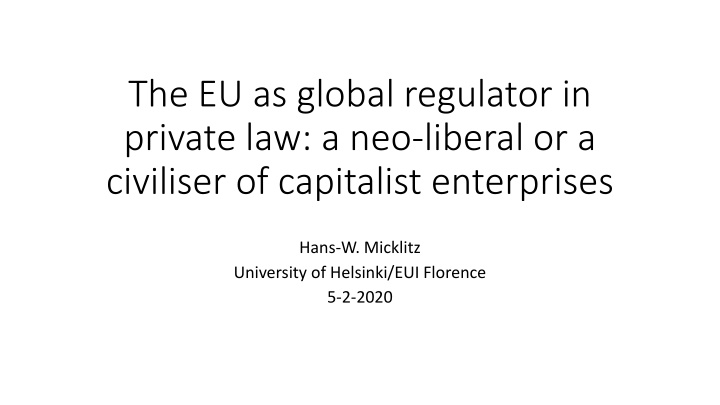 the eu as global regulator in private