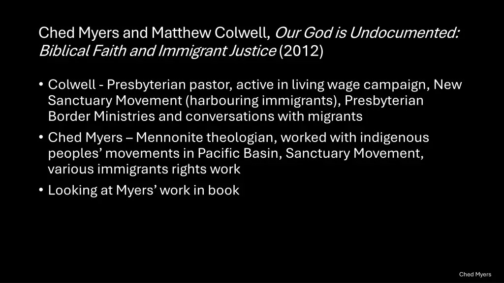 ched myers and matthew colwell