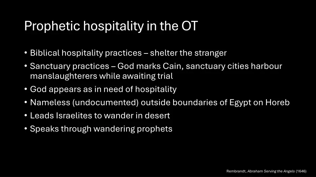 prophetic hospitality in the ot