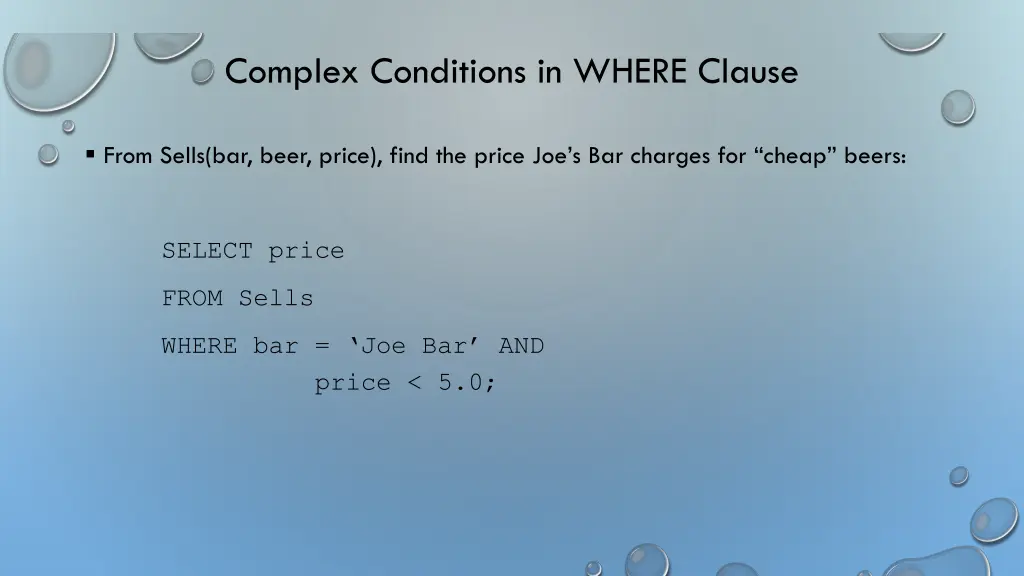 complex conditions in where clause 1
