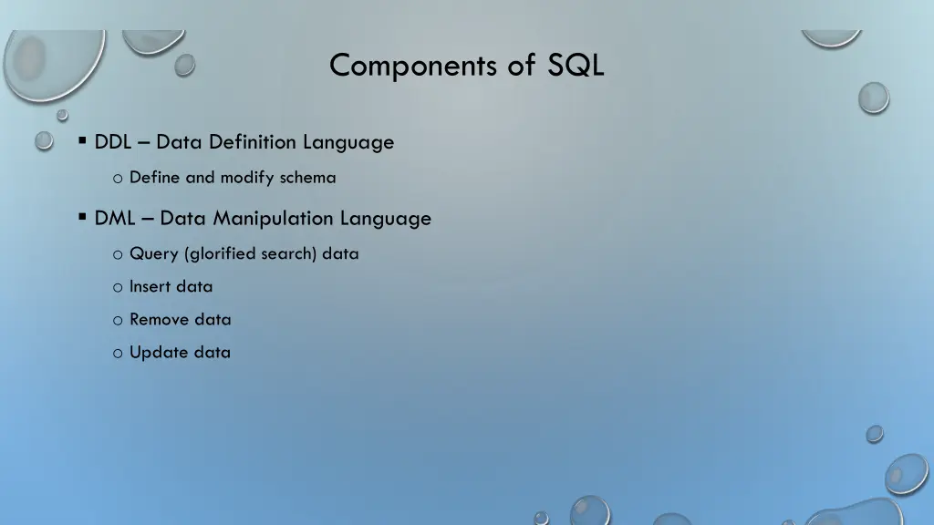 components of sql