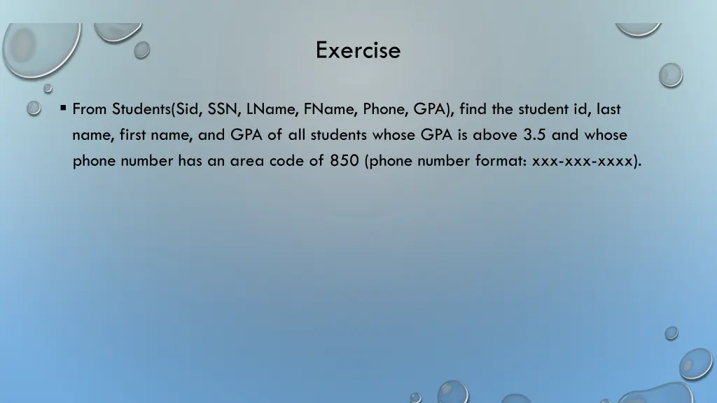 exercise 1