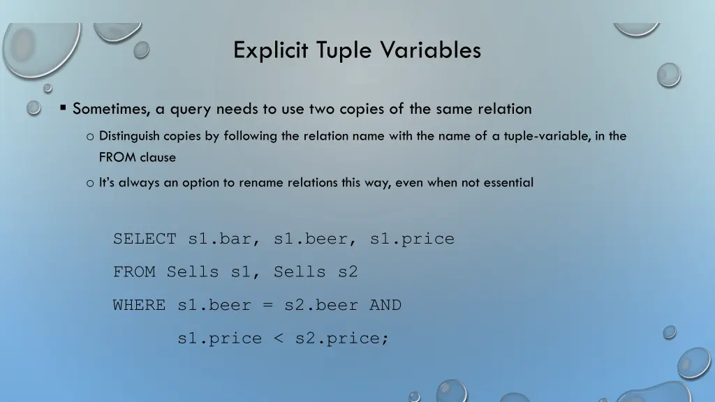 explicit tuple variables