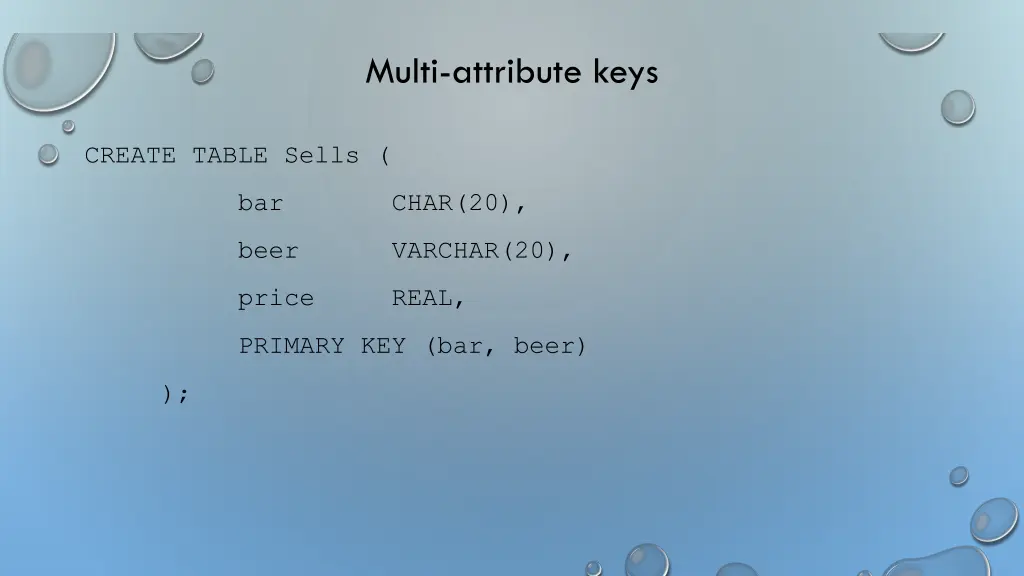 multi attribute keys