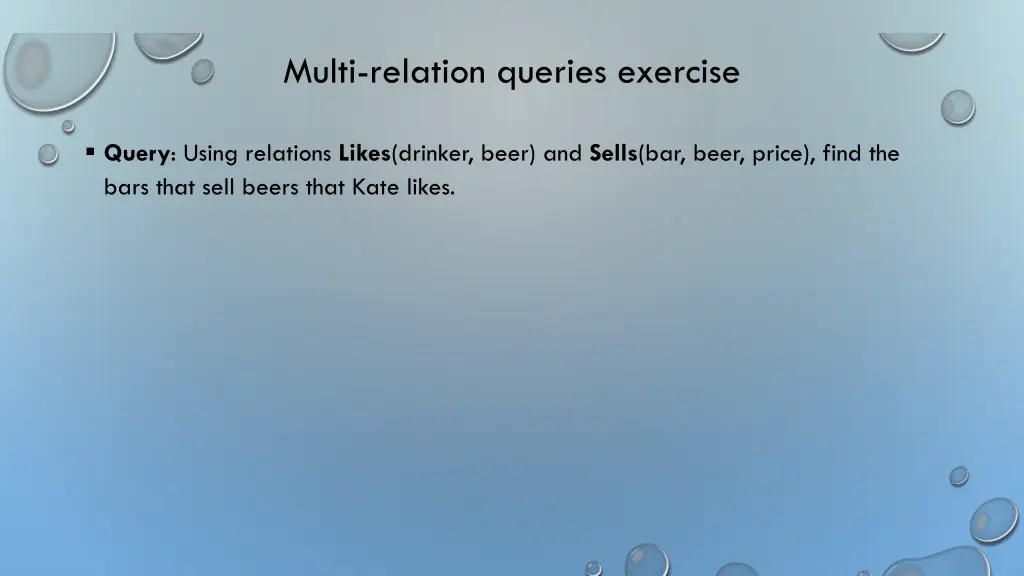 multi relation queries exercise