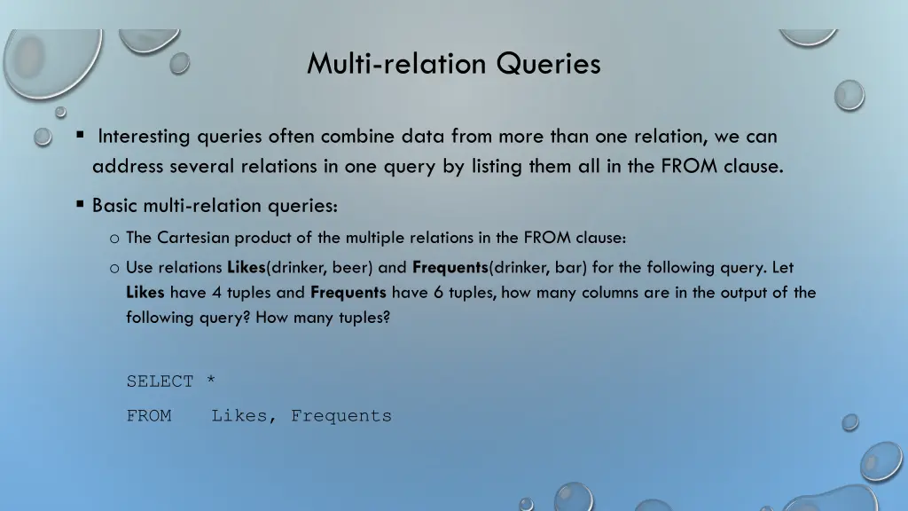 multi relation queries
