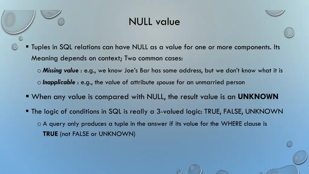 null value