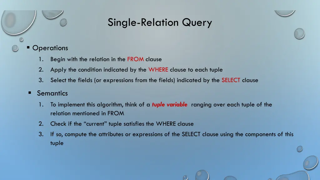 single relation query